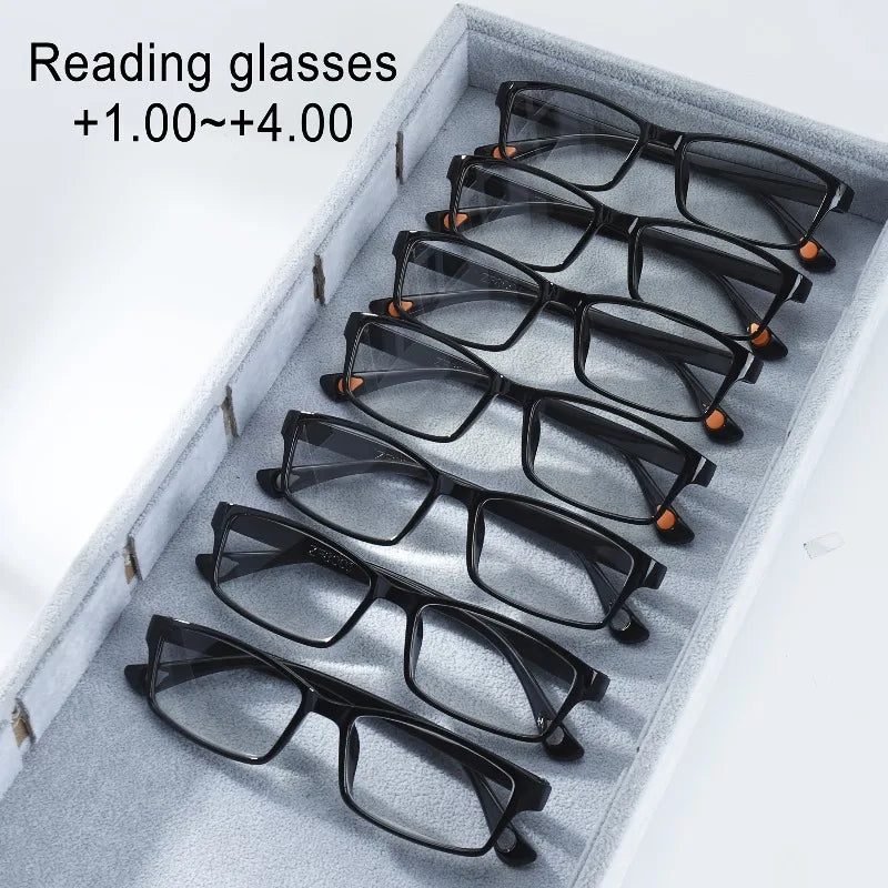 7pcs +100 To +400 Flexible Anti-Blue Light Reading Glasses for Men and Women PC  Fashion Ultra-light Presbyopia Glasses