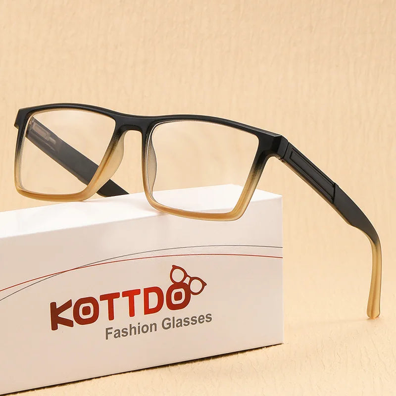 Gradient Blue Reading Glasses For Men Women Fashionable Presbyopia Glasses Personalized Retro Ultra Light Computer Eyewear +1.0